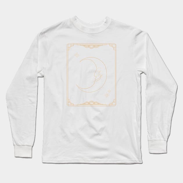 art deco moon Long Sleeve T-Shirt by littlemoondance